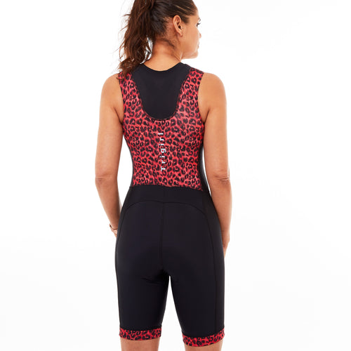 Red Leopard Trisuit with/ without Support