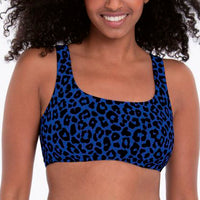 Vivi Support Bikini Top in Leopard Blue