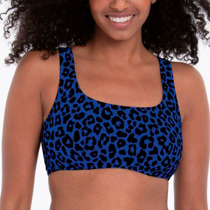 Vivi Support Bikini Top in Leopard Blue