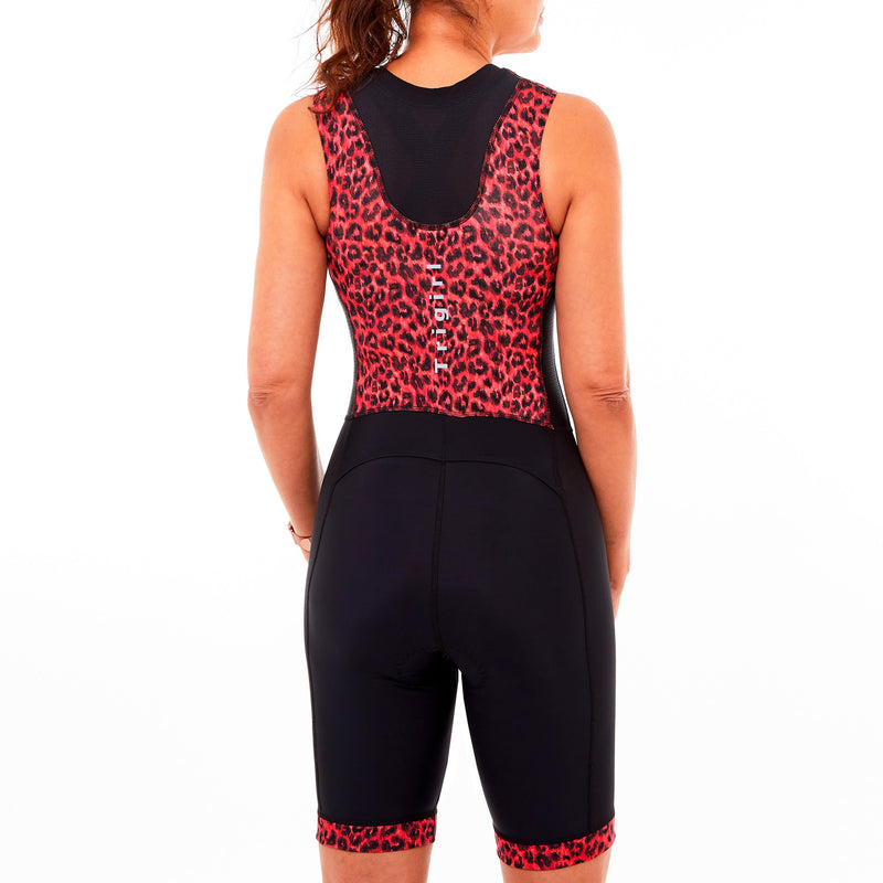 Red Leopard Trisuit with/ without Support
