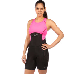 Flow Swimsuit with Support Bra in High Octane Pink - S