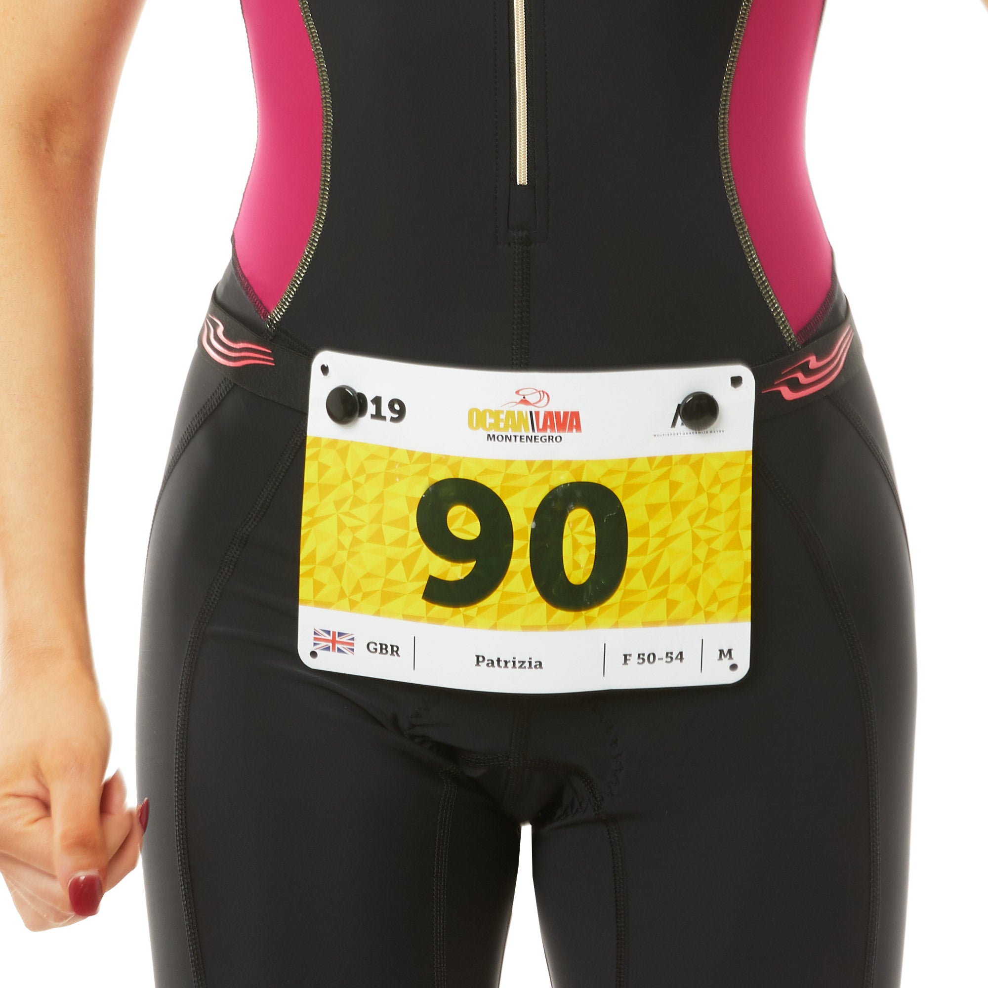 Tri Number Triathlon Number Belt in Black/ Red with Lightweight Buckle – Trigirl