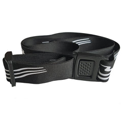 Soft Elastic Triathlon Number Belt in Black/ White with Thin Buckle