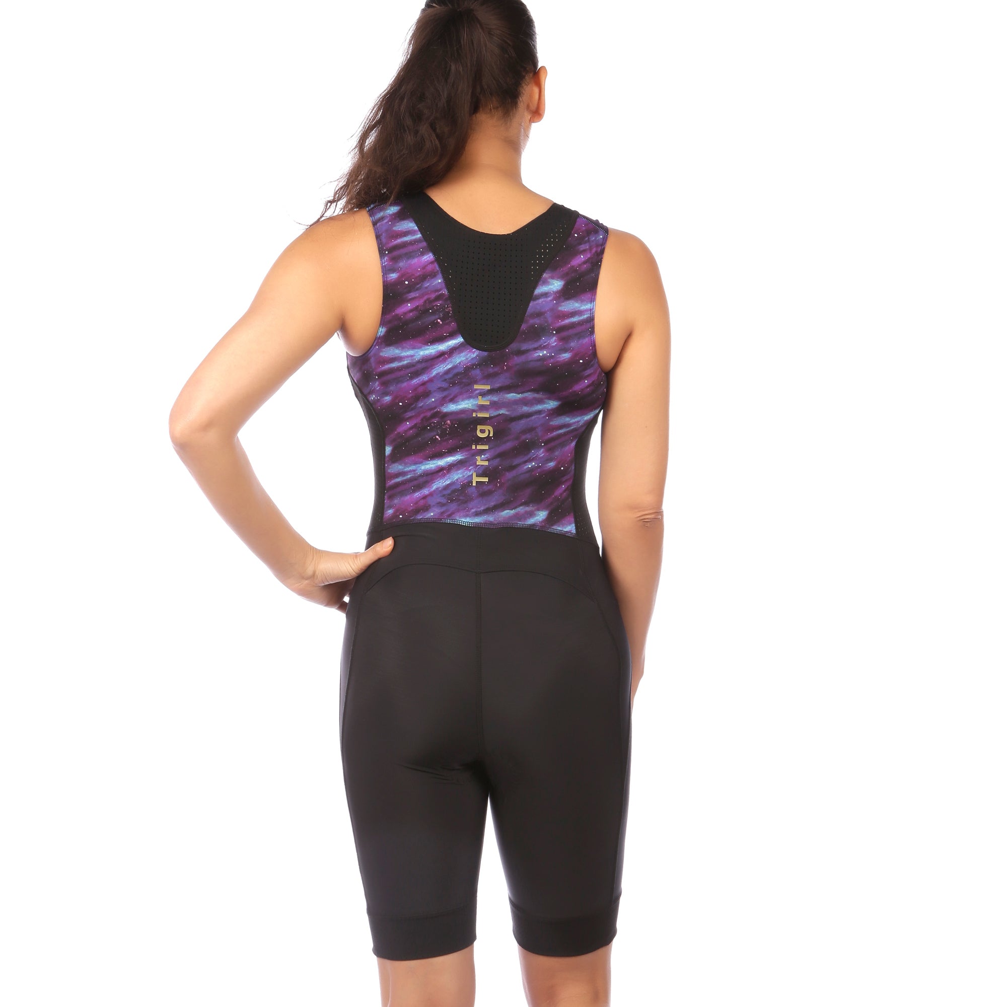 Ritzy Trisuit with/ without Support in Purple Galaxy - L