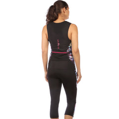 Sassy & Gait Triathlon Top and Capri Set in Glitched Floral - S
