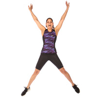Sassy Triathlon Top with Support Bra, Purple Galaxy - S